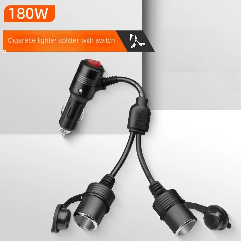 3-in-1 Car Lighter Splitter 180W 12V/24V Fast Charger Adapter