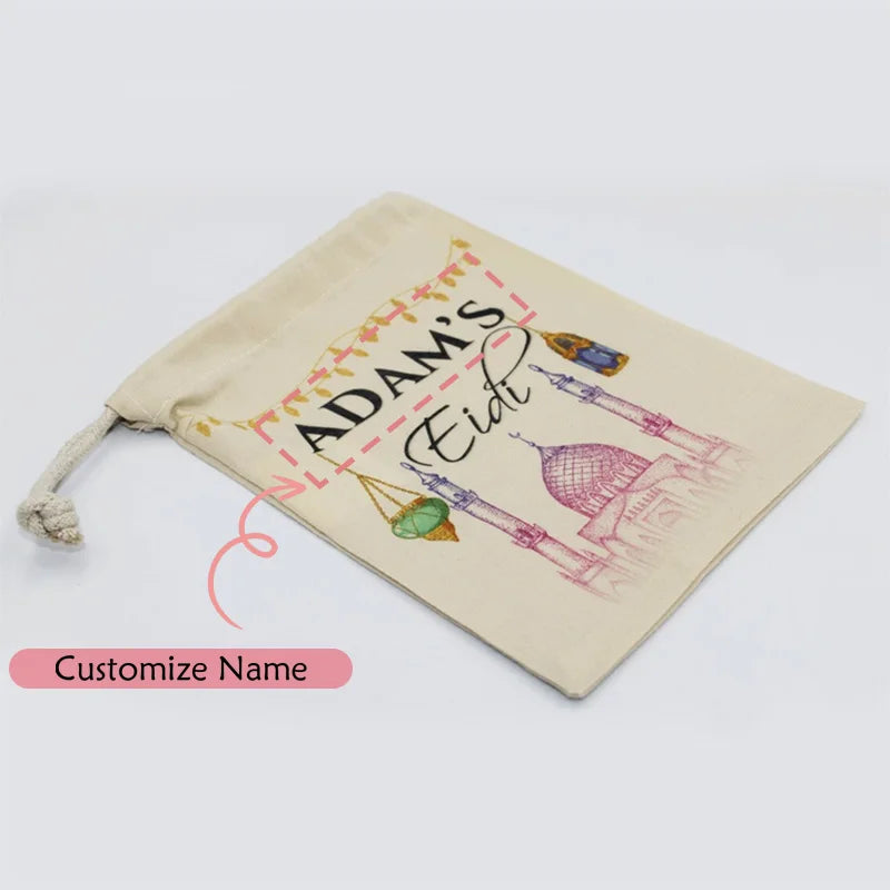 5-Pack Personalised Eid Mubarak Gift Bags | Custom Name Eidi