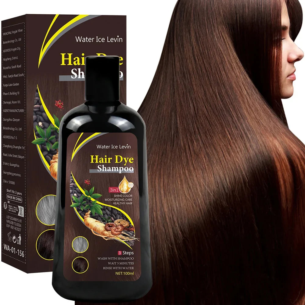 3-in-1 Dark Brown Hair Color Shampoo | Herbal Formula 100ml