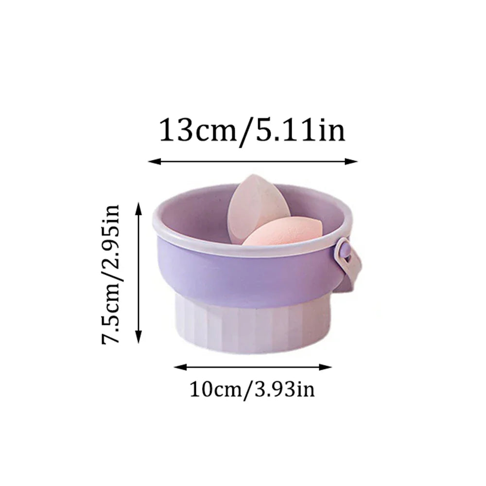 Makeup Brush Cleaning Bowl Beauty Egg Tool Storage Powder Puff Dry