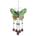 A36T-Big Butterfly Iron Glass Painted Wind Chimes Metal Tube Bell