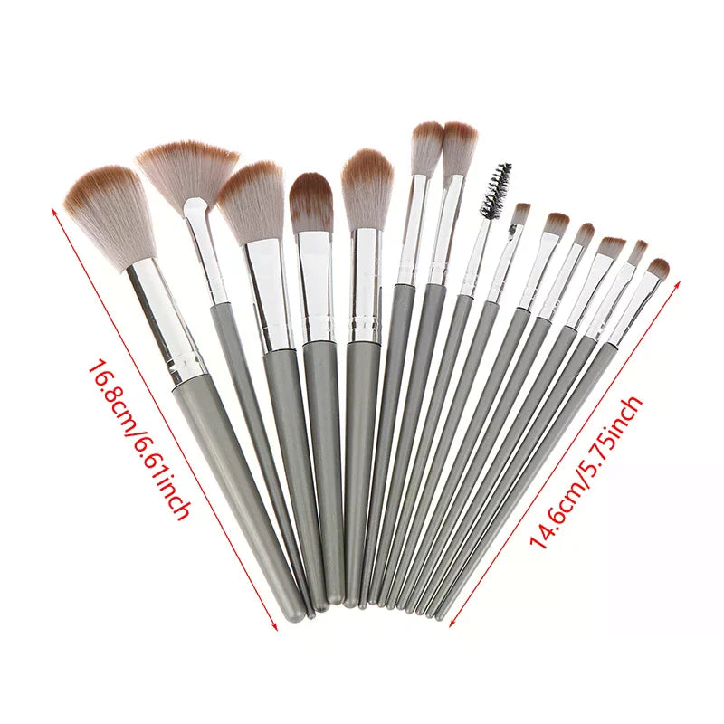 14-Piece Synthetic Makeup Brush Set – Foundation, Blush & More