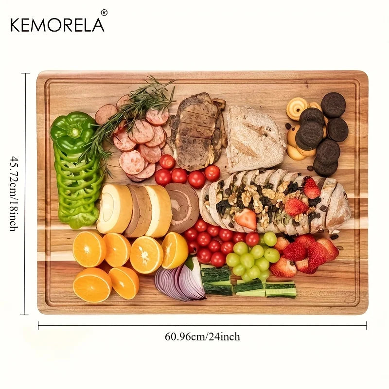 KEMORELA Acacia Cutting Board XXL – Serving & Food Prep Tray