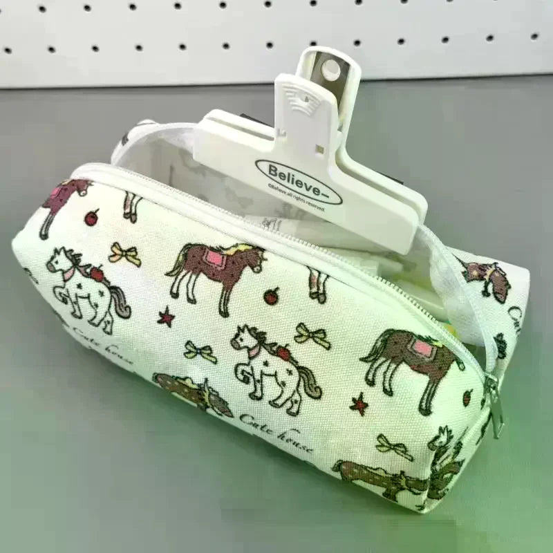Cute Pony Kawaii Pencil Case – Large Capacity Stationery Bag