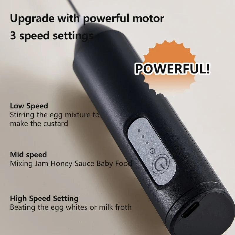 UPGRADED Electric Coffee Frother MILK Whisk+egg Beater MINI Food