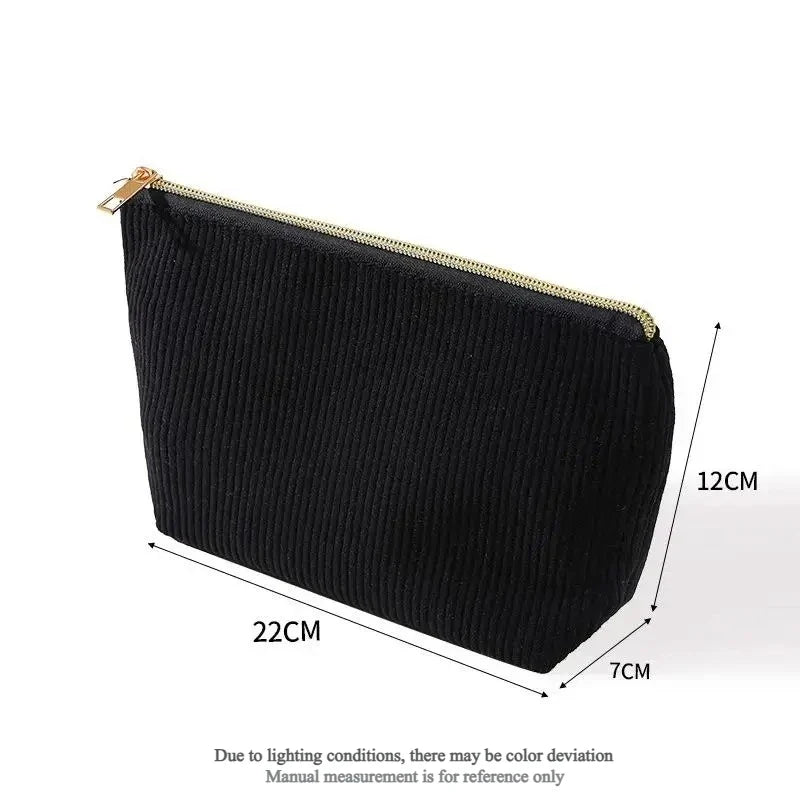 Large Corduroy Makeup Bag – Travel Cosmetic Organizer