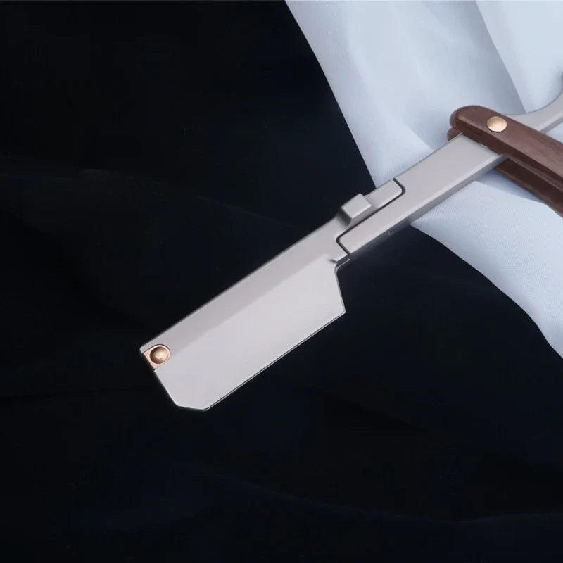 Men's Stainless Steel Folding Straight Razor Holder | Shaver