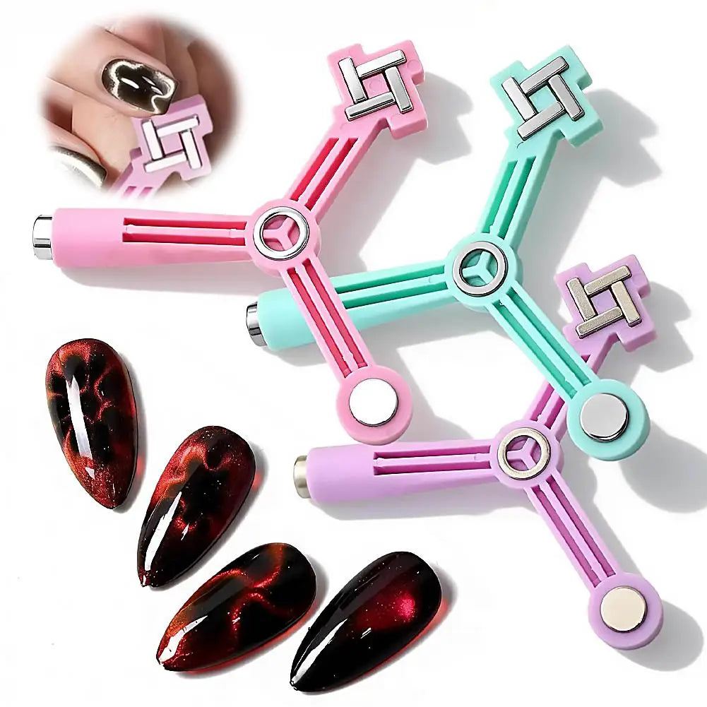 4-in-1 Cat Eye Magnet Tool – Star, Flower & French Nail Art