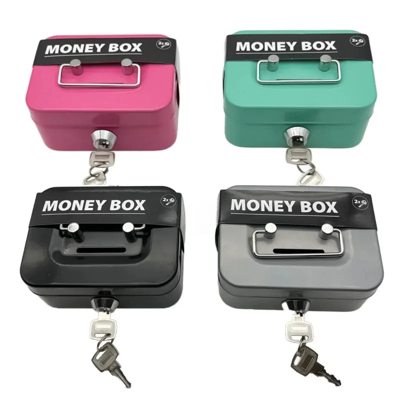 Lockable Piggy Bank Coin Box with Key – Portable Storage