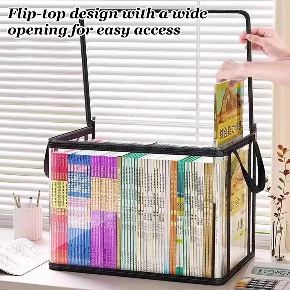 Transparent PVC Storage Box – Dustproof Organizer with Handle