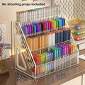 Acrylic Pen Organizer Multi-Grid Desk Caddy – Large Capacity