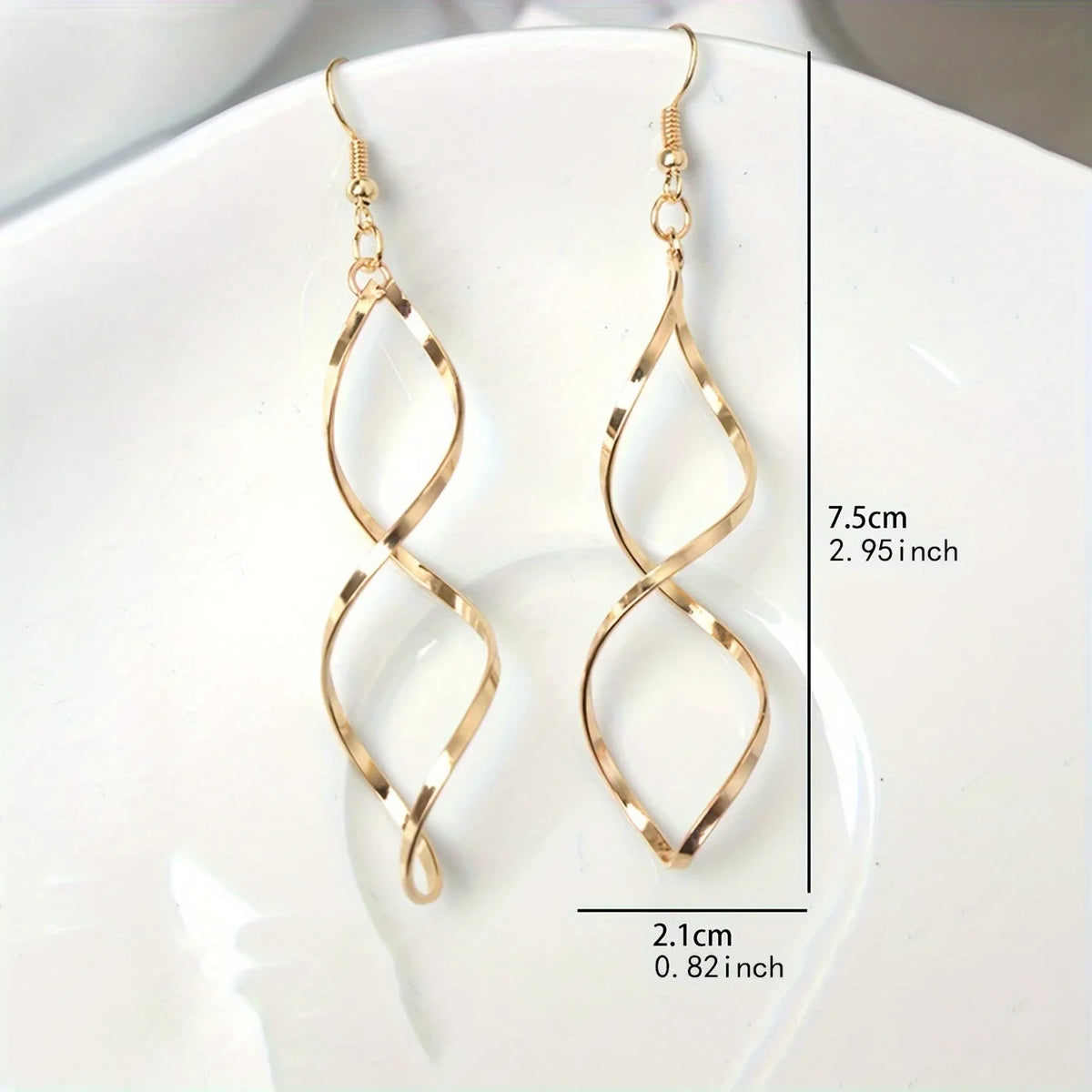 Women's Spiral Wave Drop Earrings | Stainless Steel Gift Pair