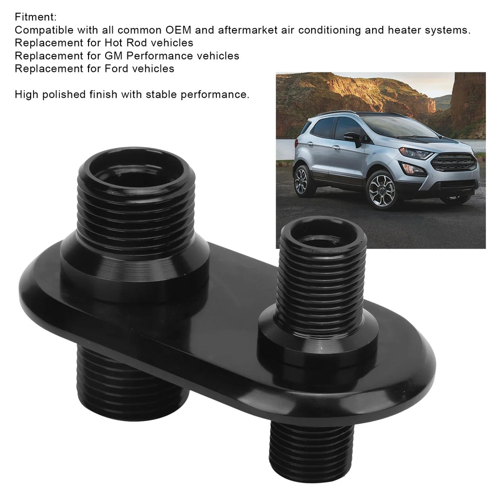 Car 2-Port A/C Bulkhead Connector | 6061-T6 Aluminum Firewall