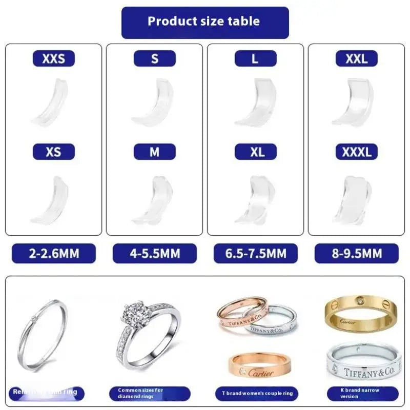 8-Size Silicone Ring Size Adjuster Set – Invisible Clear Resizer