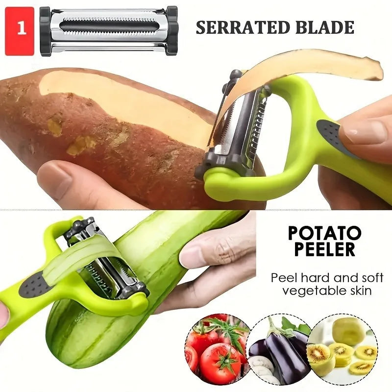 3in1 Multi Fruit Vegetable Peeler Grater Shredder Potato Kitchen