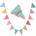 Colourful Linen Pennant Bunting Banner 4m | Party Garland