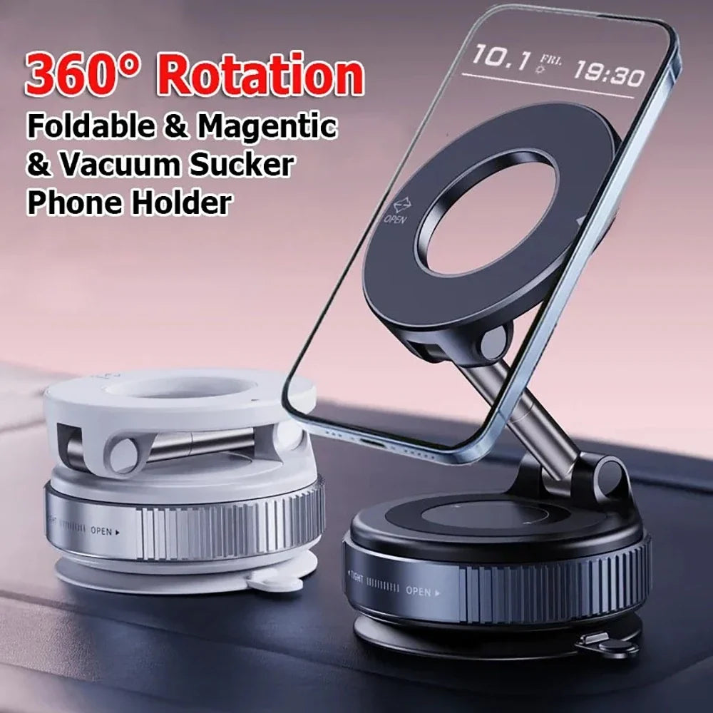 Magnetic Car Phone Mount | MagSafe 360° Vacuum Suction Holder