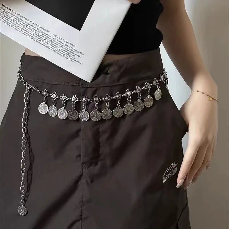Pearl Waist Chain Belt – Retro Hollow Metal Body Chain