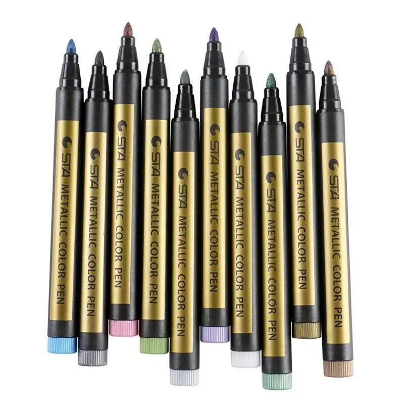 10 Colors Exquisite Metal Marker Paint Pen Art Permanent Writing