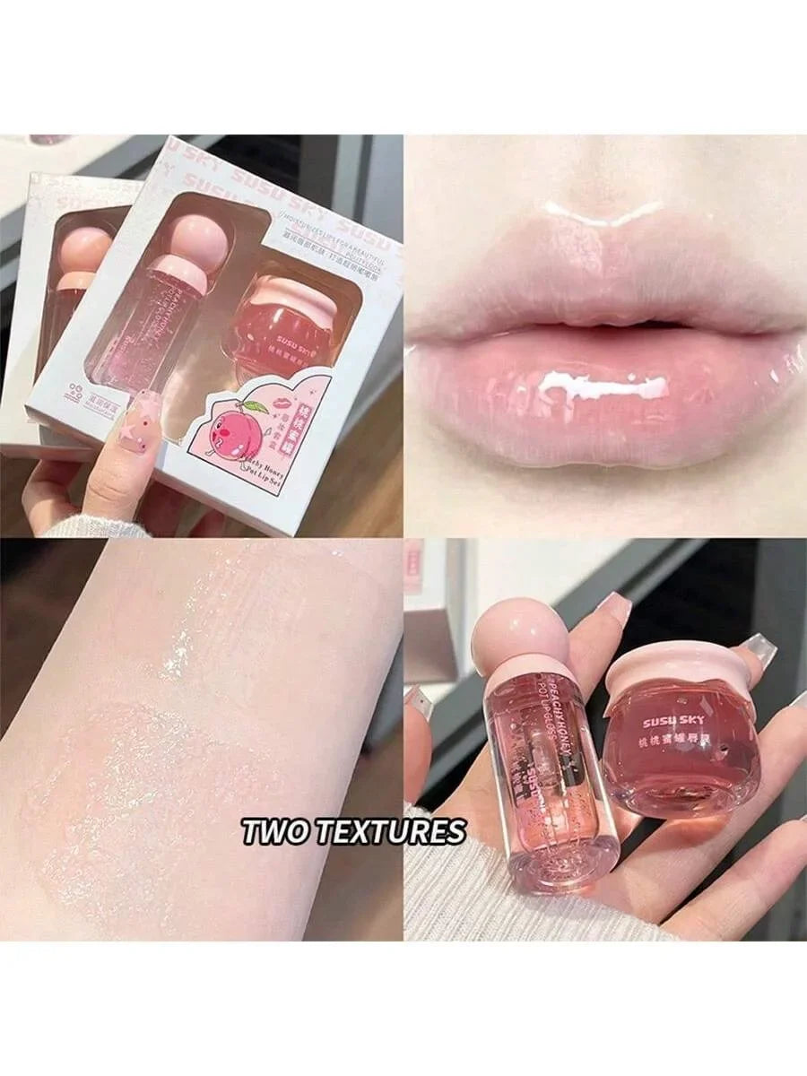 Peach Honey Lip Mask & Lip Honey Set – 24Hr Moisturizing