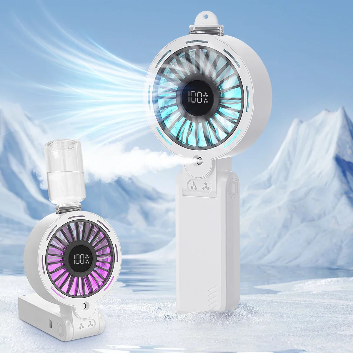 Portable Mist Fan USB Rechargeable 3600mAh | Spray & Nightlight