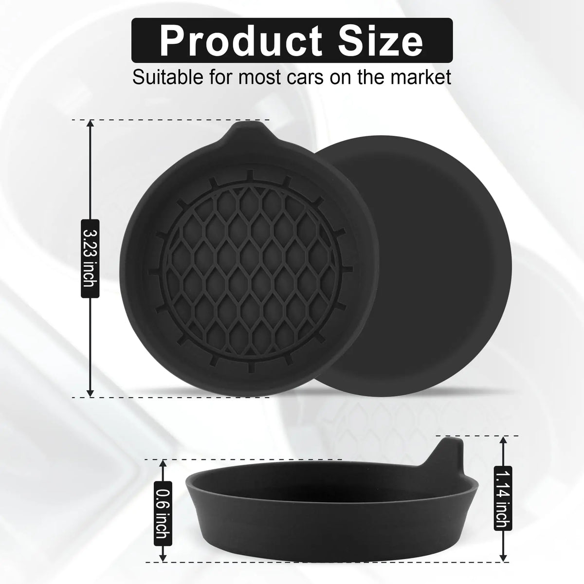 Silicone Car Cup Holder Insert Coasters – Anti-Slip 1/2/4 Pack