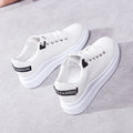 YBQJOO Women's Low-Cut Casual Non-Slip White Sneakers