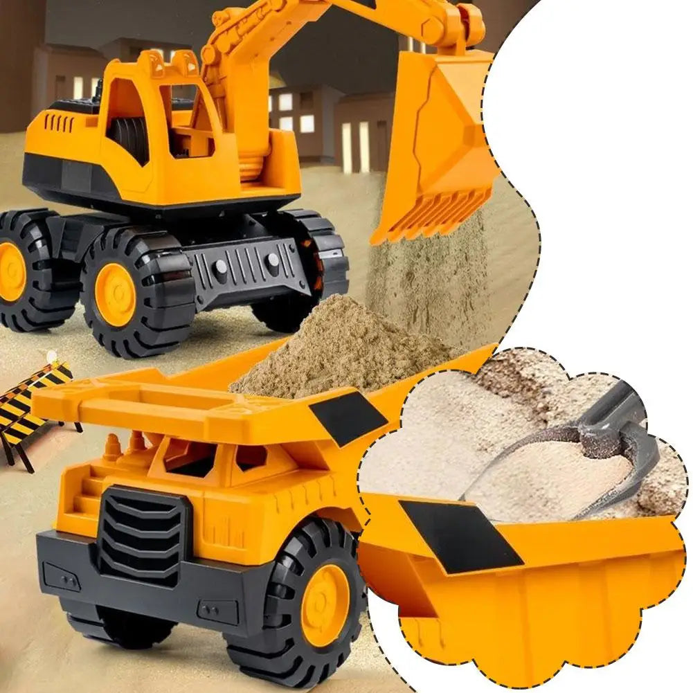 Kids 3-in-1 Inertia Construction Truck Toy – Digger Bulldozer