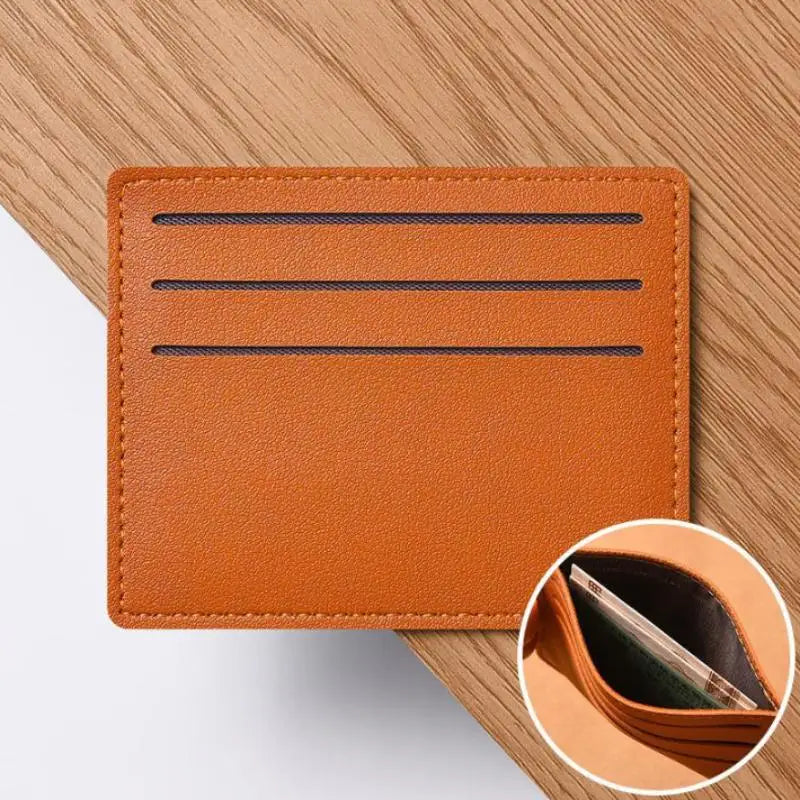 Minimalist Slim PU Card Holder – 6-Slot Pocket Wallet Case
