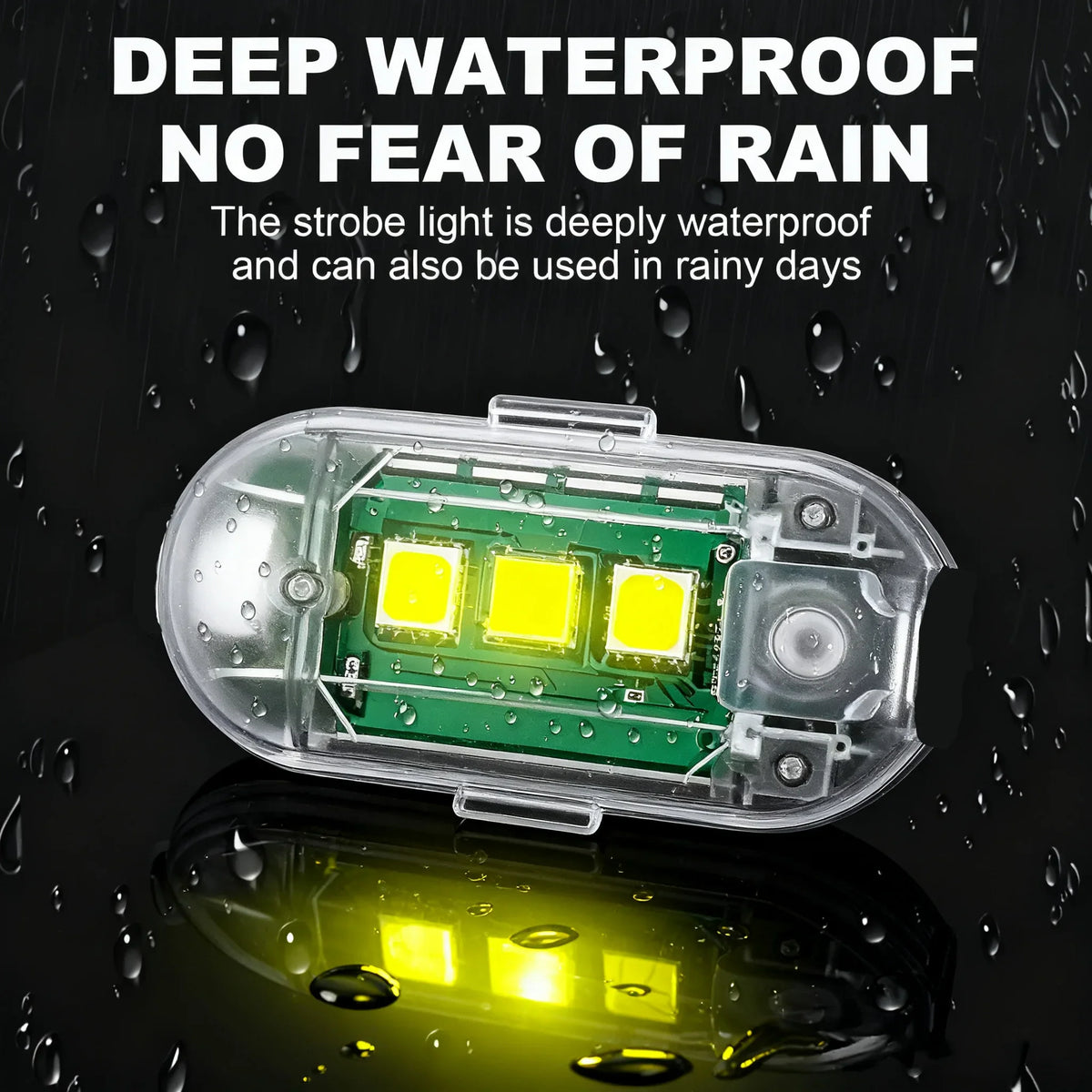 7-Color LED Strobe Warning Light – Wireless Remote, USB Rechargeable