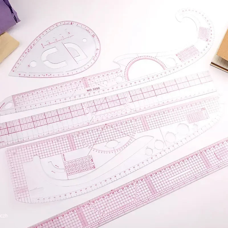 6-Piece French Curve Ruler Set for Sewing & Pattern Drafting
