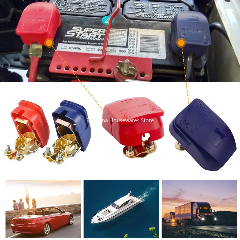 Quick Release Car Battery Terminal Connectors – 12V Pair