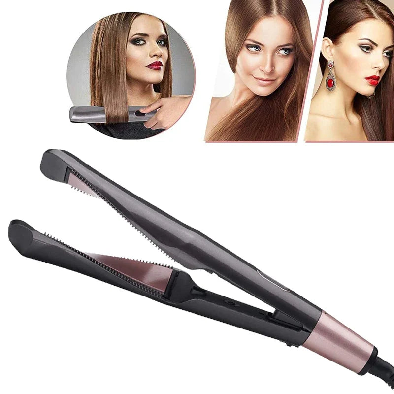 2-in-1 Twisted Flat Iron Hair Curler & Straightener | LCD