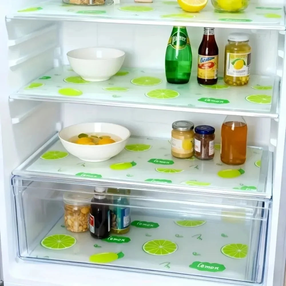 4-Pack EVA Fridge Shelf Liner Pads – Waterproof & Washable