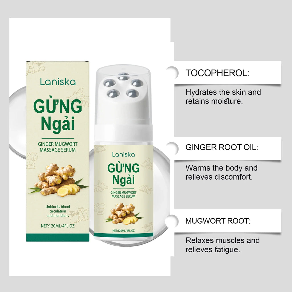 Ginger & Mugwort Roller Massage Oil – Neck & Shoulder Care
