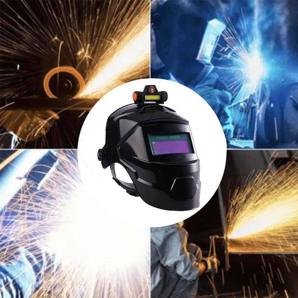 Auto Darkening Welding Helmet with LED Headlight | Solar Powered