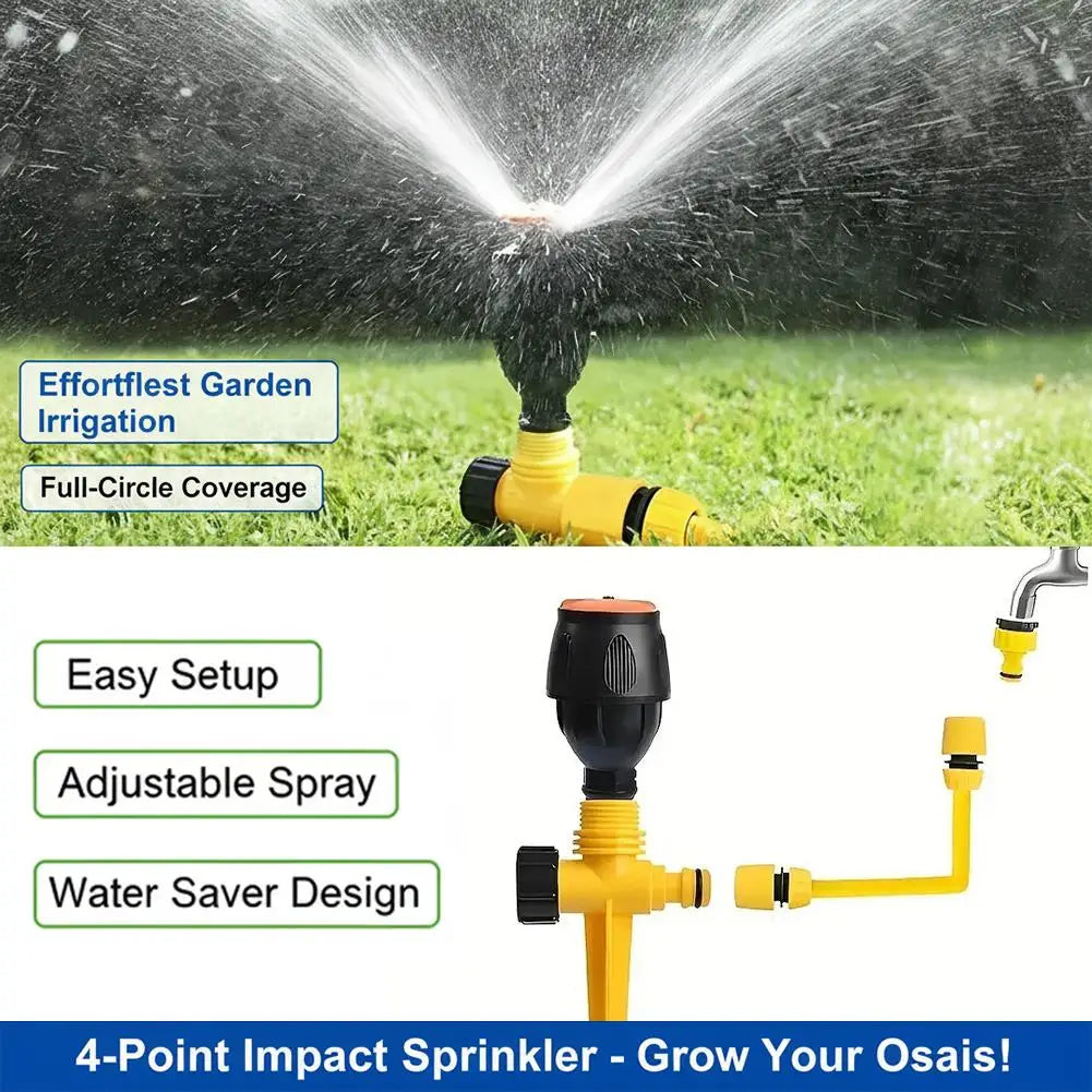 360° Rotating Garden Sprinkler with Ground Spike | Large Area