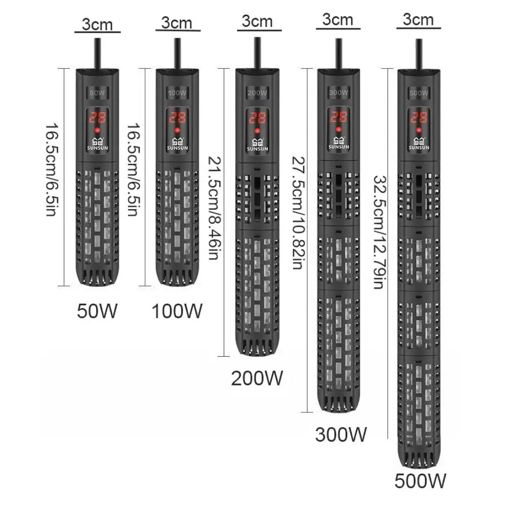 50–500W LCD Aquarium Submersible Heater | Auto Temp Control