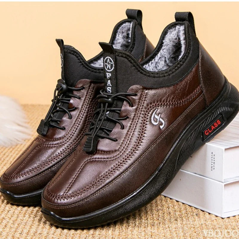 Men's Winter Warm Slip-On Ankle Boots | Rubber Sole Snow Shoe