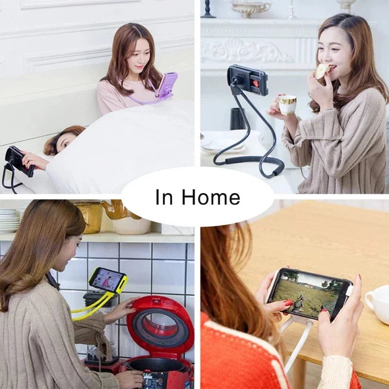 Flexible Hands-free Phone Holder Lazy Necklace Bracket Bed 360