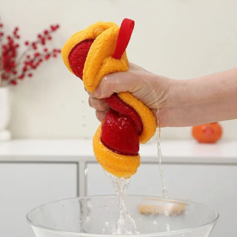 Gourd-Shaped Coral Fleece Hand Towel | Chinese New Year Kitchen