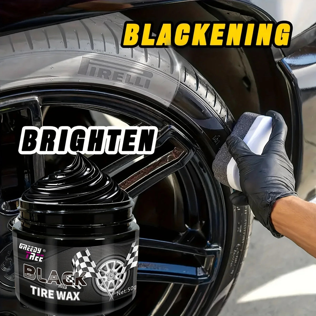 Car Tire Shine Wax – Gloss Enhancer & Plastic Protector
