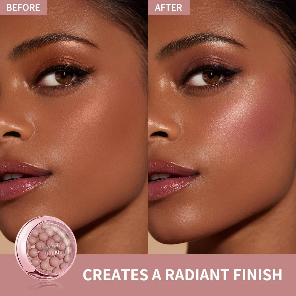 Spherical Roller Blush with Brush – Pearlescent Shimmer Finish