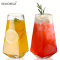 KEMORELA 500ml Geometric Crystal Highball Glasses – 1 or 2 Pack