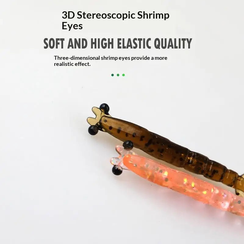 20PCS Mini Soft Worm Shrimp Fishing Lures – 40mm Silicone Bait
