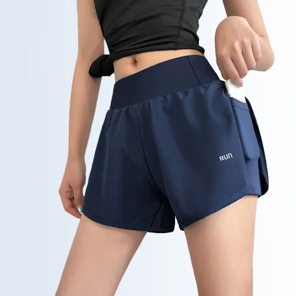 Women's 2-in-1 Yoga Shorts | Anti-Glare, Quick-Dry, Pockets