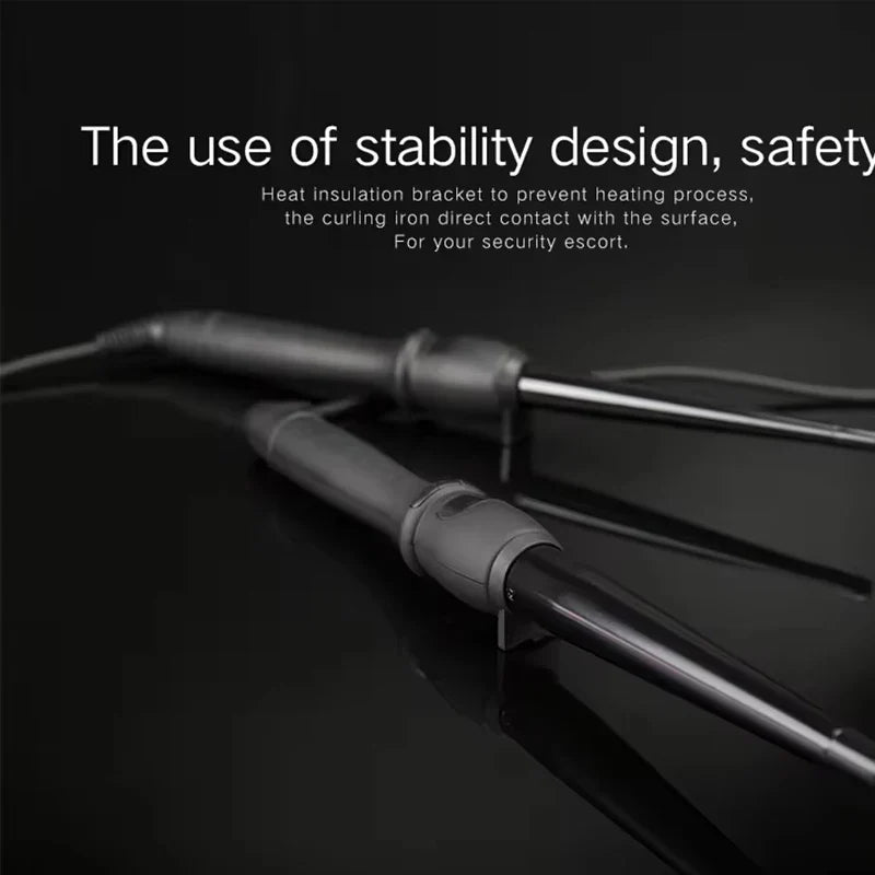 LCD Conical Curling Iron | Ceramic Glaze Hair Waver Curler