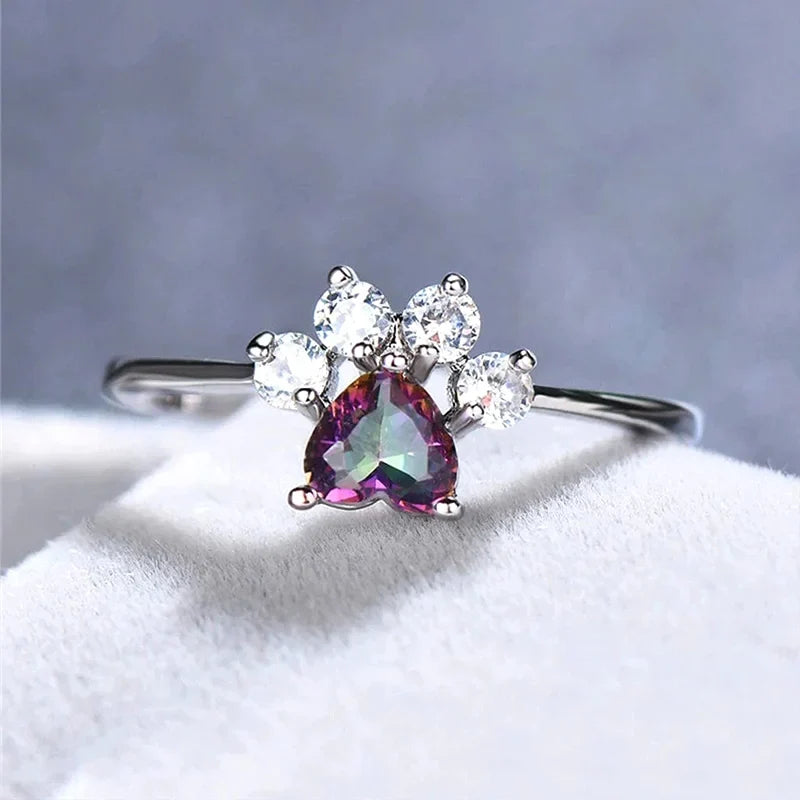 Huitan Cubic Zirconia Silver Ring – Women's Wedding Band