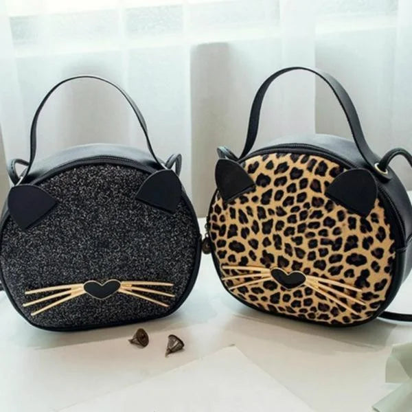 Women's Cartoon Leopard Shoulder Bag – Cute Animal Tote Purse