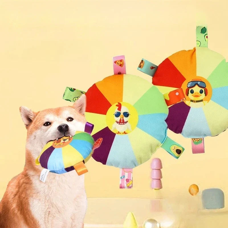 Hot Dog Plush Chew Toy with Bell | Small Dog Bite-Resistant